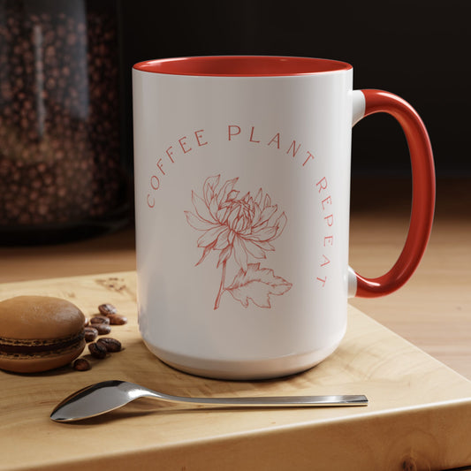 "Coffee Plant Repeat" Flower People 15oz Accent Coffee Mug